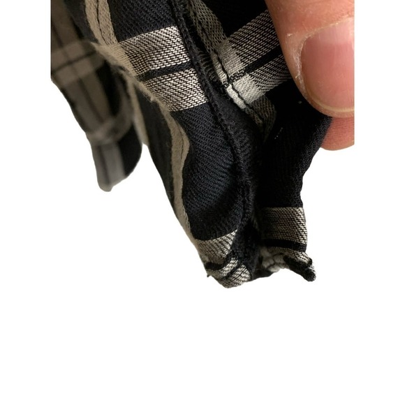 rag & bone JEAN Greta Off Shoulder Black White Plaid Top Size XS - Picture 6 of 11